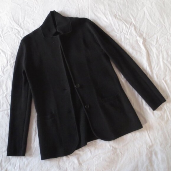 J Crew Black Knit Sweater Blazer/Cardigan Jacket 100% Cotton Size S Small - Picture 4 of 5